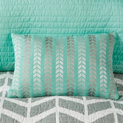 Intelligent Design Chevron Darcy Quilted Coverlet Set Multiple Piece - JLA Home Teal 8 Intelligent Design Chevron Darcy Quilted Coverlet Set Multiple Piece - JLA Home Teal - Image 6