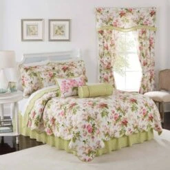Waverly Emma's Garden 3pc Quilt Set - Green/Pink -QUILTS Sales unnamed file 1030
