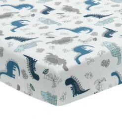Lambs & Ivy Baby Dino Blue/White Dinosaur Nursery 6-Piece Crib Bedding Set -QUILTS Sales unnamed file 107