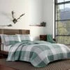 Boulder Plaid Reversible Quilt & Sham Set - Eddie Bauer Green