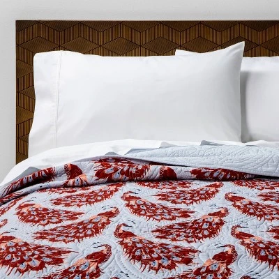 Peacock Medallion Stitch Quilt Dusty Blue - Opalhouse™ 7 Peacock Medallion Stitch Quilt Dusty Blue - Opalhouse™ - Image 5