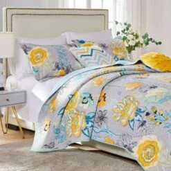Watercolor Dream Quilt & Sham Set - Greenland Home Fashions Gray -QUILTS Sales unnamed file 1124