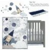 Lambs & Ivy Sky Rocket 5-Piece Blue Galaxy/Space Nursery Baby Crib Bedding Set -QUILTS Sales unnamed file 113