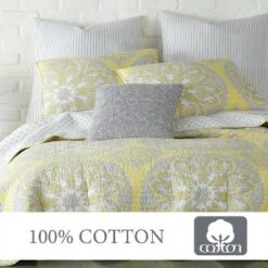 Homthreads Slater Quilt Set Yellow -QUILTS Sales unnamed file 1145
