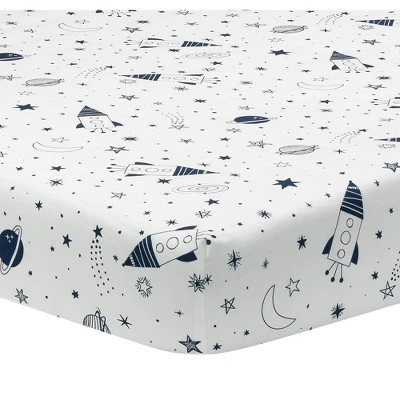 Lambs & Ivy Sky Rocket 5-Piece Blue Galaxy/Space Nursery Baby Crib Bedding Set 5 Lambs & Ivy Sky Rocket 5-Piece Blue Galaxy/Space Nursery Baby Crib Bedding Set - Image 3