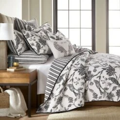Tanzie Black Quilt Set - Black & White - Levtex Home -QUILTS Sales unnamed file 1273