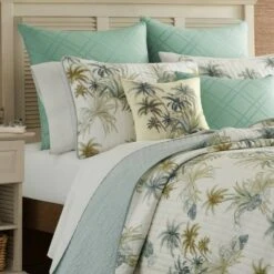 Serenity Palms Quilt Aqua - Tommy Bahama