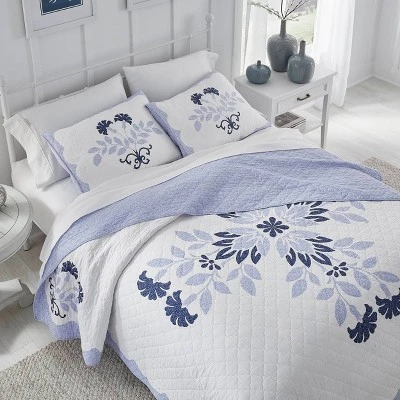 Rosaleen Quilt Blue/White - Laura Ashley 4 Rosaleen Quilt Blue/White - Laura Ashley - Image 2