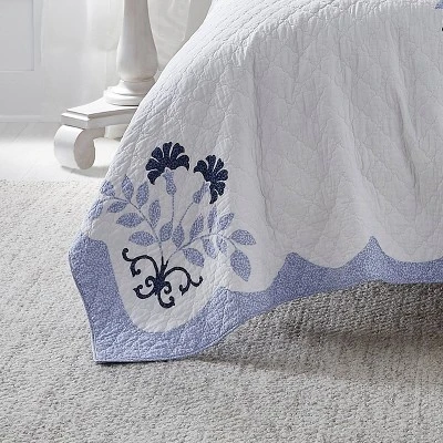 Rosaleen Quilt Blue/White - Laura Ashley 7 Rosaleen Quilt Blue/White - Laura Ashley - Image 5