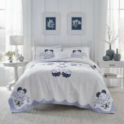 Rosaleen Quilt Blue/White - Laura Ashley 17 Rosaleen Quilt Blue/White - Laura Ashley -QUILTS Sales unnamed file 1291