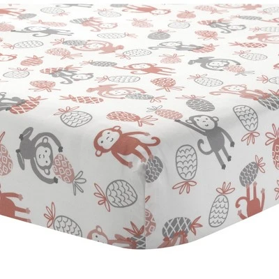 Lambs & Ivy Calypso 4-Piece Crib Bedding Set - Pink, Gray, Gold, Animals, Jungle 5 Lambs & Ivy Calypso 4-Piece Crib Bedding Set - Pink, Gray, Gold, Animals, Jungle - Image 3