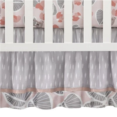 Lambs & Ivy Calypso 4-Piece Crib Bedding Set - Pink, Gray, Gold, Animals, Jungle 6 Lambs & Ivy Calypso 4-Piece Crib Bedding Set - Pink, Gray, Gold, Animals, Jungle - Image 4
