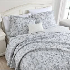 Branch Toile Quilt Set - Laura Ashley Gray -QUILTS Sales unnamed file 1359