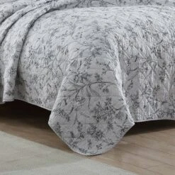Branch Toile Quilt Set - Laura Ashley Gray -QUILTS Sales unnamed file 1361