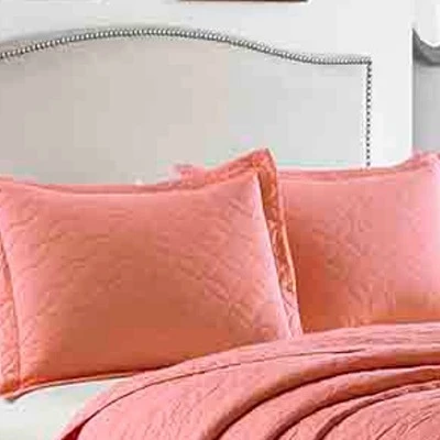 Solid Reversible Quilt Set Coral - Laura Ashley 4 Solid Reversible Quilt Set Coral - Laura Ashley - Image 2
