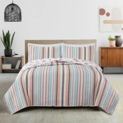 Great Bay Home Key Largo Coastal Beach Reversible Quilt Set -QUILTS Sales unnamed file 1435