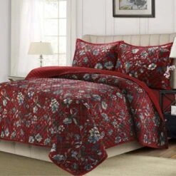 Amara Digital Printed Oversized Velvet Quilt Set - Tribeca Living Teal Green