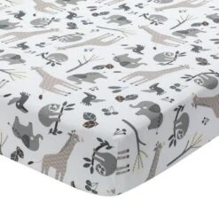 Lambs & Ivy Baby Jungle Animals 4-Piece Gray/White/Taupe Crib Bedding Set -QUILTS Sales unnamed file 146