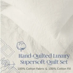 Soft 100% Cotton Hand-Quilted | Pure Cotton Fabric & Fill | Pre-Softened Diamond Pattern by California Design Den -QUILTS Sales unnamed file 1460