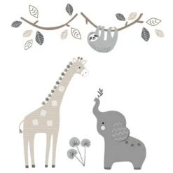 Lambs & Ivy Baby Jungle Animals 4-Piece Gray/White/Taupe Crib Bedding Set -QUILTS Sales unnamed file 148