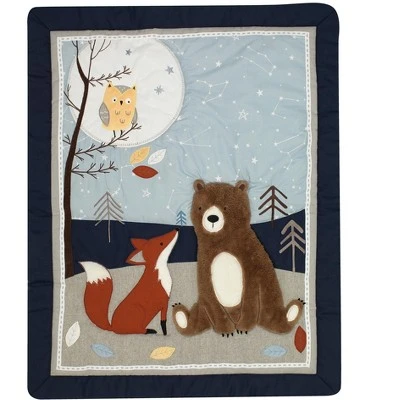 Lambs & Ivy Sierra Sky Blue/Gray Woodland Nursery 3-Piece Baby Crib Bedding Set 7 Lambs & Ivy Sierra Sky Blue/Gray Woodland Nursery 3-Piece Baby Crib Bedding Set - Image 5