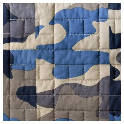 Mi Zone Liam Camouflage Print Quilted Coverlet Set - Blue 5 Mi Zone Liam Camouflage Print Quilted Coverlet Set - Blue - Image 3
