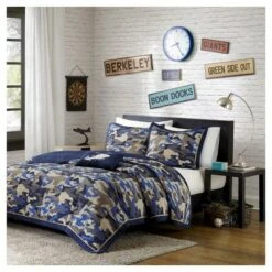 Mi Zone Liam Camouflage Print Quilted Coverlet Set - Blue 12 Mi Zone Liam Camouflage Print Quilted Coverlet Set - Blue -QUILTS Sales unnamed file 1561
