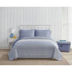 Call Me Wavy Quilt & Sham Set Navy - Scout Home -QUILTS Sales unnamed file 1570