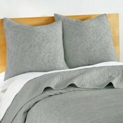 Homthreads Mandell Quilt Set Green -QUILTS Sales unnamed file 1607