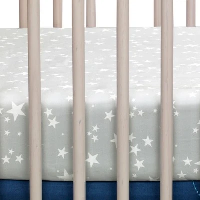Lambs & Ivy Milky Way Space Galaxy 4-Piece Baby Nursery Crib Bedding Set - Blue/Gray 6 Lambs & Ivy Milky Way Space Galaxy 4-Piece Baby Nursery Crib Bedding Set - Blue/Gray - Image 4