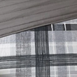 Intelligent Design Slate Plaid Coverlet Set Black -QUILTS Sales unnamed file 1662