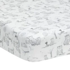 Lambs & Ivy Luna White/Gray Celestial Owl 4-Piece Nursery Baby Crib Bedding Set -QUILTS Sales unnamed file 167