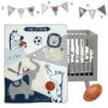 Lambs & Ivy Hall of Fame Sports Animals 5-Piece Crib Bedding Set - Gray/Blue -QUILTS Sales unnamed file 172