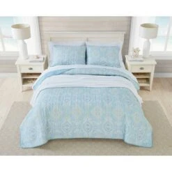 Twin Turtle Cove Quilt & Sham Set Light Turquoise/Aqua - Tommy Bahama -QUILTS Sales unnamed file 1731