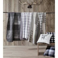 Swiftwater Reversible Quilt Set Gray - Eddie Bauer -QUILTS Sales unnamed file 1736