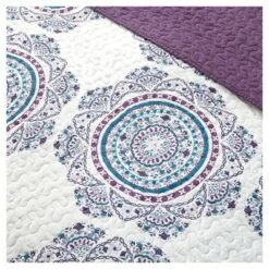 Intelligent Design Camryn Medallion Printed Quilt Set Purple -QUILTS Sales unnamed file 1775