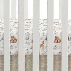 Lambs & Ivy Painted Forest 4-Piece Crib Bedding Set - Gray, Beige, White -QUILTS Sales unnamed file 184