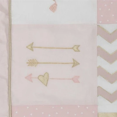 Lambs & Ivy Baby Love Pink/Gold Girl Heart 4 Piece Crib Bedding Set 5 Lambs & Ivy Baby Love Pink/Gold Girl Heart 4 Piece Crib Bedding Set - Image 3