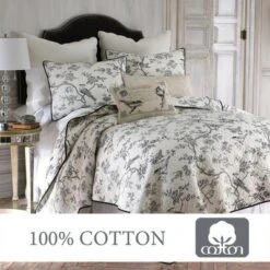 Black Toile Quilt and Pillow Sham Set - Levtex Home -QUILTS Sales unnamed file 1917