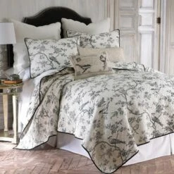 Black Toile Quilt and Pillow Sham Set - Levtex Home -QUILTS Sales unnamed file 1921