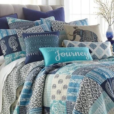 Chandra Printed Patchwork Quilt and Pillow Sham Set - Levtex Home 3 Chandra Printed Patchwork Quilt and Pillow Sham Set - Levtex Home