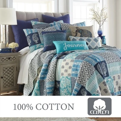 Chandra Printed Patchwork Quilt and Pillow Sham Set - Levtex Home 5 Chandra Printed Patchwork Quilt and Pillow Sham Set - Levtex Home - Image 3