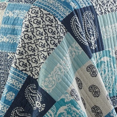 Chandra Printed Patchwork Quilt and Pillow Sham Set - Levtex Home 6 Chandra Printed Patchwork Quilt and Pillow Sham Set - Levtex Home - Image 4