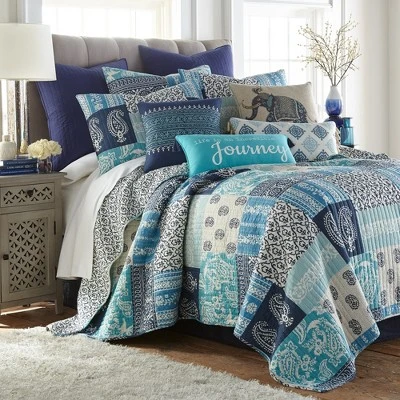 Chandra Printed Patchwork Quilt and Pillow Sham Set - Levtex Home 8 Chandra Printed Patchwork Quilt and Pillow Sham Set - Levtex Home - Image 6