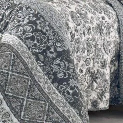 Abbey Reversible Quilt Set Gray - Stone Cottage -QUILTS Sales unnamed file 1995