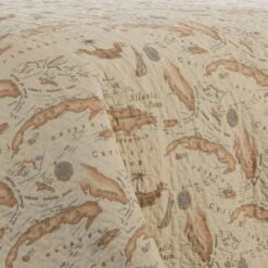 Bahama Map Quilt & Sham Set Beige - Tommy Bahama -QUILTS Sales unnamed file 2072