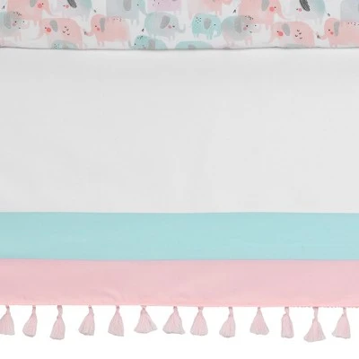 Lambs & Ivy Watercolor Pastel Pink/Mint Rainbow 5-Piece Baby Crib Bedding Set 9 Lambs & Ivy Watercolor Pastel Pink/Mint Rainbow 5-Piece Baby Crib Bedding Set - Image 7