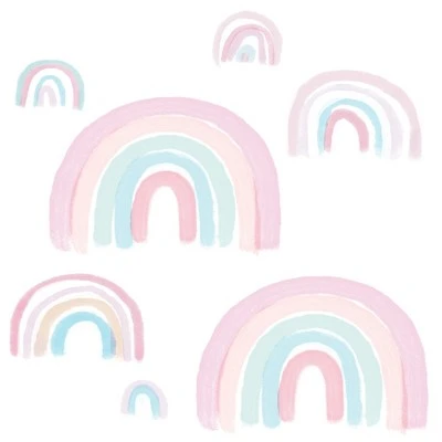 Lambs & Ivy Watercolor Pastel Pink/Mint Rainbow 5-Piece Baby Crib Bedding Set 10 Lambs & Ivy Watercolor Pastel Pink/Mint Rainbow 5-Piece Baby Crib Bedding Set - Image 8