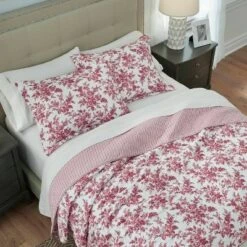 Annalise Quilt & Sham Set - Laura Ashley Coral Red 10 Annalise Quilt & Sham Set - Laura Ashley Coral Red -QUILTS Sales unnamed file 2091