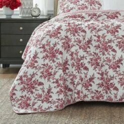 Annalise Quilt & Sham Set - Laura Ashley Coral Red 13 Annalise Quilt & Sham Set - Laura Ashley Coral Red -QUILTS Sales unnamed file 2094